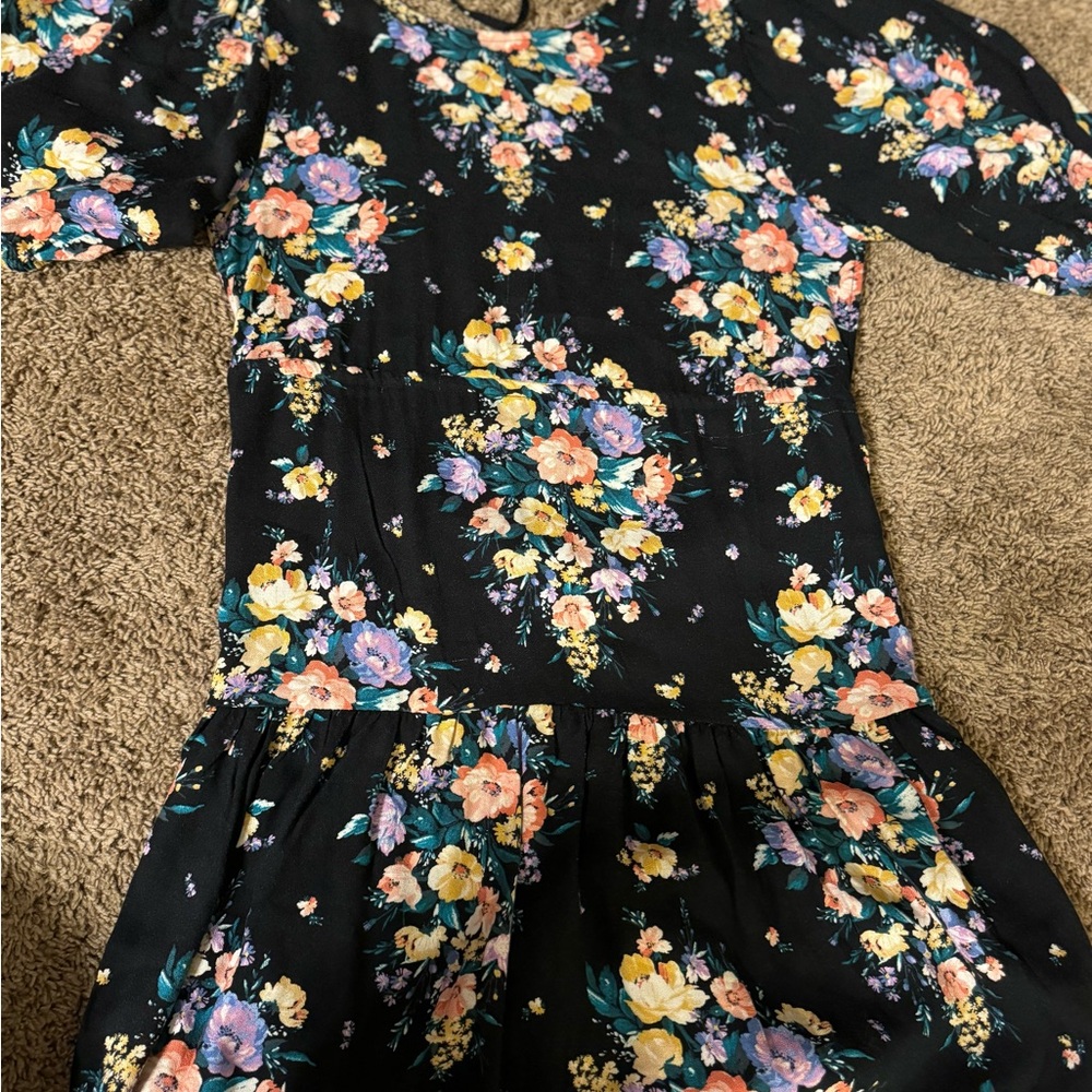 Floral Black Dress